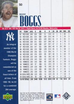 2000 Upper Deck Yankees Legends #50 Wade Boggs Back