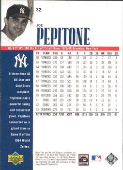 2000 Upper Deck Yankees Legends #32 Joe Pepitone Back