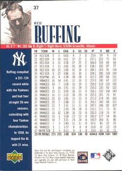 2000 Upper Deck Yankees Legends #37 Red Ruffing Back