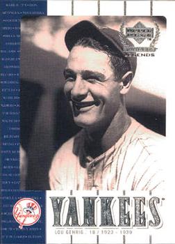 2000 Upper Deck Yankees Legends #3 Lou Gehrig Front