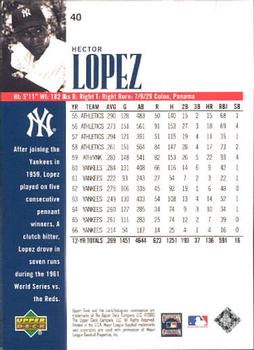 2000 Upper Deck Yankees Legends #40 Hector Lopez Back