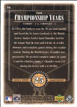 2000 Upper Deck Yankees Legends #75 Spud Chandler Back
