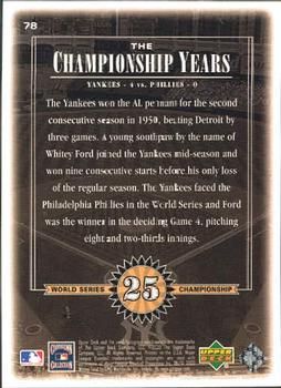 2000 Upper Deck Yankees Legends #78 Whitey Ford Back