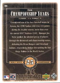 2000 Upper Deck Yankees Legends #89 Joe Torre Back