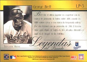 2003 Donruss Estrellas - Leyendas Del Pasado #LP-3 George Brett Back