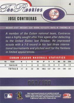 2003 Donruss/Leaf/Playoff (DLP) Rookies & Traded - 2003 Donruss Rookies & Traded Autographs #4 Jose Contreras Back