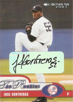 2003 Donruss/Leaf/Playoff (DLP) Rookies & Traded - 2003 Donruss Rookies & Traded Autographs #4 Jose Contreras Front