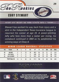2003 Donruss/Leaf/Playoff (DLP) Rookies & Traded - 2003 Donruss Rookies & Traded Autographs #29 Cory Stewart Back