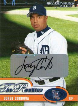 2003 Donruss/Leaf/Playoff (DLP) Rookies & Traded - 2003 Donruss Rookies & Traded Autographs #31 Jorge Cordova Front