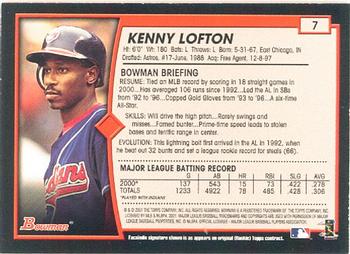 2001 Bowman #7 Kenny Lofton Back
