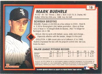 2001 Bowman #18 Mark Buehrle Back