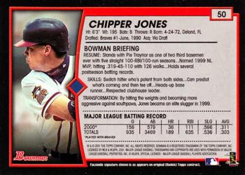 2001 Bowman #50 Chipper Jones Back