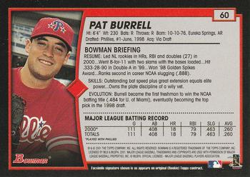 2001 Bowman #60 Pat Burrell Back
