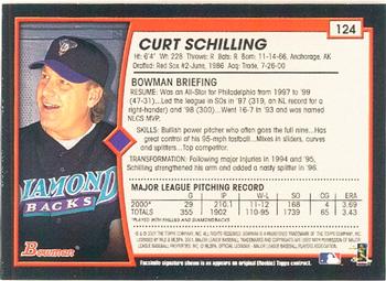 2001 Bowman #124 Curt Schilling Back