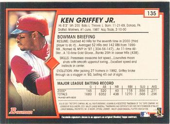 2001 Bowman #135 Ken Griffey Jr. Back