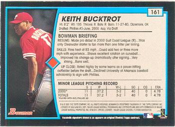 2001 Bowman #161 Keith Bucktrot Back
