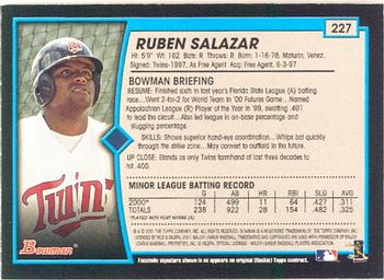 2001 Bowman #227 Ruben Salazar Back