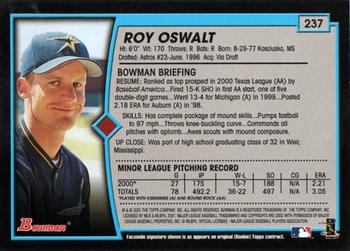 2001 Bowman #237 Roy Oswalt Back