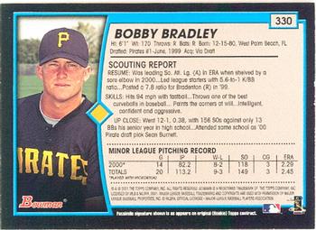 2001 Bowman #330 Bobby Bradley Back