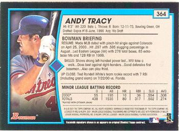 2001 Bowman #364 Andy Tracy Back