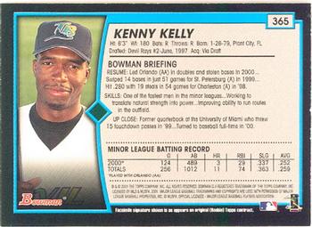 2001 Bowman #365 Kenny Kelly Back