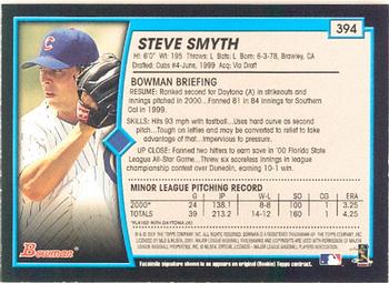 2001 Bowman #394 Steve Smyth Back
