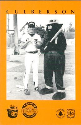 1985 Fresno Giants Smokey #3 Charles Culberson Front