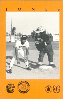 1985 Fresno Giants Smokey #6 Mike Jones Front