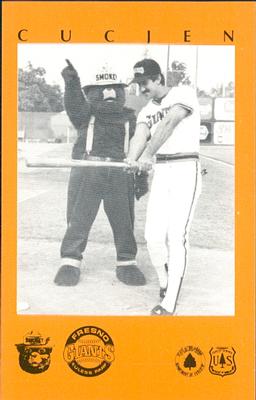 1985 Fresno Giants Smokey #13 Romy Cucjen Front