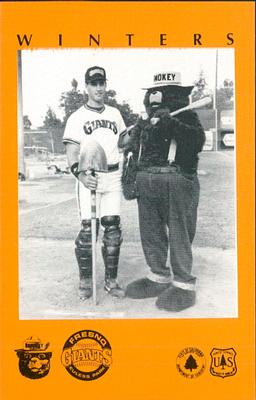 1985 Fresno Giants Smokey #16 Dan Winters Front