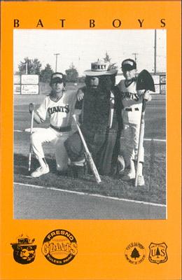 1985 Fresno Giants Smokey #28 Paul Neff / Paul Reyna Front