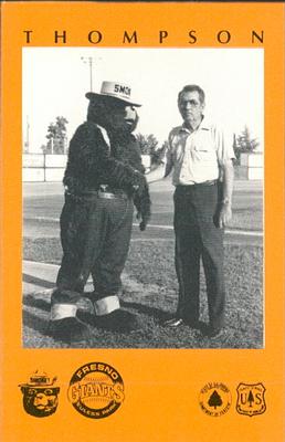 1985 Fresno Giants Smokey #29 Bill Thompson Front