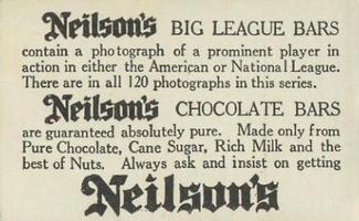 1922 Neilson's Chocolate V61 Type 1 #11 Cy Perkins Back