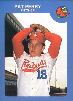 1985 Riley's Sports Gallery Louisville Redbirds #18 Pat Perry Front