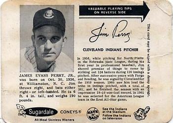 1962 Sugardale Wieners Cleveland Indians #5 Jim Perry Front