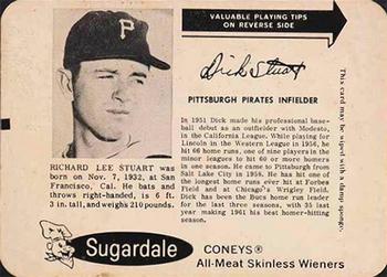 1962 Sugardale Wieners Cleveland Indians #D Dick Stuart Front