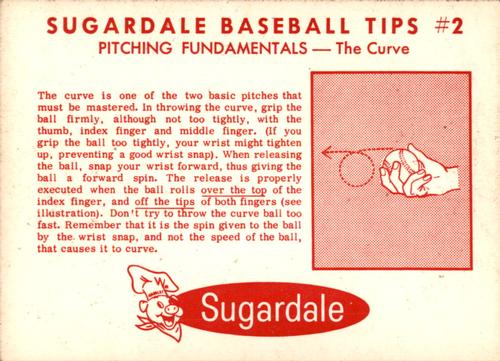 1963 Sugardale Wieners Cleveland Indians #2 Gary Bell Back
