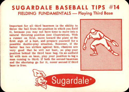 1963 Sugardale Wieners Cleveland Indians #14 Max Alvis Back