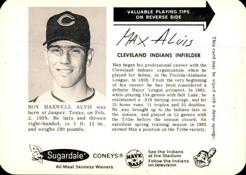 1963 Sugardale Wieners Cleveland Indians #14 Max Alvis Front