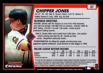 2001 Bowman Chrome #37 Chipper Jones Back