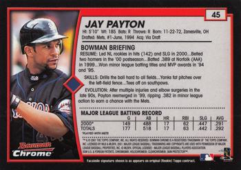 2001 Bowman Chrome #45 Jay Payton Back