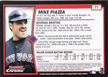 2001 Bowman Chrome #77 Mike Piazza Back