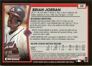 2001 Bowman Chrome #99 Brian Jordan Back