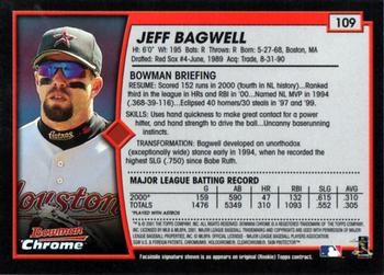 2001 Bowman Chrome #109 Jeff Bagwell Back