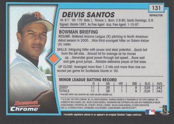2001 Bowman Chrome #131 Deivis Santos Back