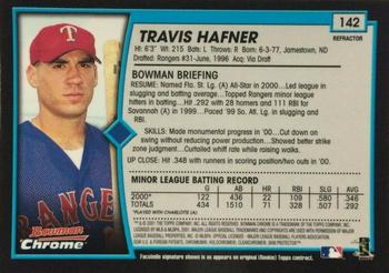 2001 Bowman Chrome #142 Travis Hafner Back