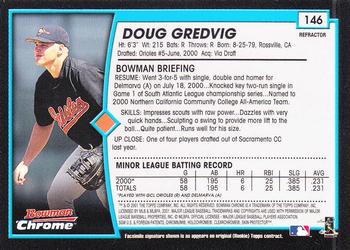 2001 Bowman Chrome #146 Doug Gredvig Back