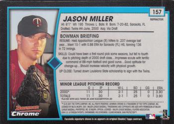 2001 Bowman Chrome #157 Jason Miller Back