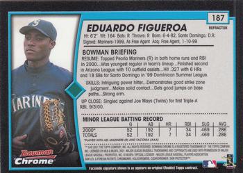 2001 Bowman Chrome #187 Eduardo Figueroa Back