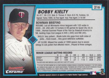 2001 Bowman Chrome #216 Bobby Kielty Back